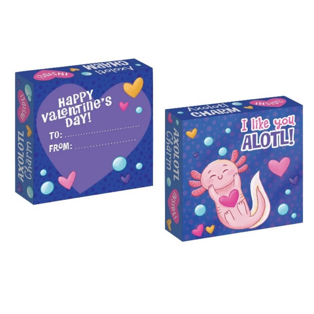 NEW in BOX Axolotl Charm Valentines x 28 Mini Boxes of Axolotl Charms - Picture 5 of 12